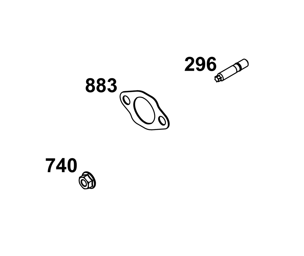 Exhaust Group Diagram and Parts List for 49E877-0036-Z1  Briggs and Stratton Engine